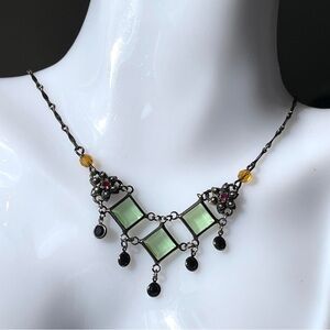 Designer Roxanne Assoulin Vintage Sea Glass Necklace Signed